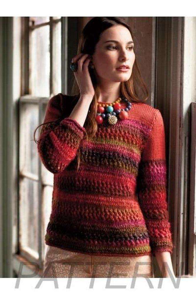 Noro 22 Mesh Banded Pullover PATTERN ONLY